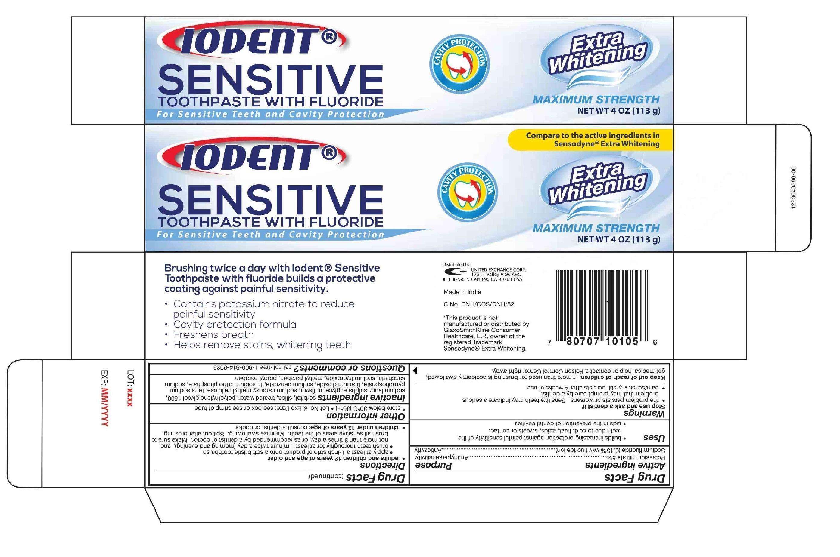 Iodent Sensitive Extra Whitening